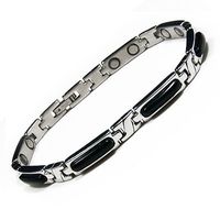 Women's Black Onyx Stainless Steel Magnetic Golf Bracelet 6.5"
