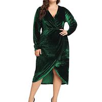 Jocund Women Christmas Skirt Strap Plush Gold Velvet Irregular Hem Trendy Long Sleeve Dress