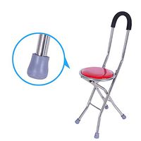 HLDWXN Stainless Steel Four-Legged Cane Stool, Multi-Function Cane Stool, Foldable Portable Anti-Skid Crutch Chair,for Elderly, Handicapped
