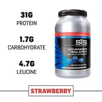 Science in Sport Advanced Isolate Protein, 31g Whey Protein Isolate with BCAAs, Strawberry Protein Powder with Leucine Isoleucine and Valine - 2.2lb