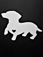 Chase Grace Studio Dachshund Dog Dogs Vinyl Decal Sticker|White|Cars Trucks Vans SUV Laptops Wall Art|5.5" X 4"|CGS791