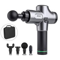 TMGG LED Display Portable Massage Gun, Personal Handheld Massager, Deep Muscle Relaxation Massager, Rechargeable Cordless Massager with Four Heads