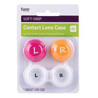 Flents Contact Lens Case, Pack of 6, Soft Grip, Colors May Vary