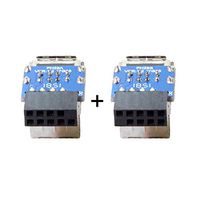 Cablecc 2pcs 9Pin/10Pin Motherboard Female Header to Dual USB 2.0 Female Adapter Vertical Type