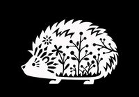 Makarios LLC Hedgehog Cute Cars Trucks Vans Walls Laptop MKR| White |5.5 x 3.5|MKR615
