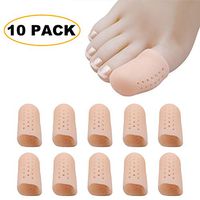 ERGOfoot Gel Toe Caps Protector-Breathable Cushions Prevents Callus Relieve Pain from Corns, Blisters, Hammer Toes Bunion Pain Relief (Large/10 PCS/Beige)