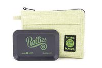 Dime Bags Rollies All-In-One Padded Pouch - Padded Bag w/Rolling Tray & Smell Proof Pocket (Green, 10-Inch)