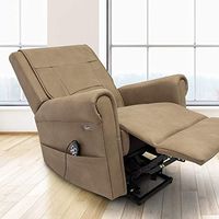 Titan LT-BB Kneading Massage Lift Chair Okin Motors, Recline, Heating Feature, Lifting up & Down, Side Pocket (Brown Fabric)