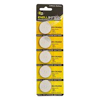 Exell 3-Volt Lithium Coin Cell Battery, EB-CR2450, 200 Milliamp Hours, 5-Pack Replaces DL2450, CR2450N, ECR2450, BR2450, BR2450-1W, CR2450N, KCR2450, LM2450, 5029LC