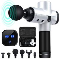 Muscle Massage Gun, Muscle Percussion Massager for Deep Muscle Massage, 6-Speed Deep Tissue Massage Gun with Quiet Brushless Motor (Silver, 2020 Version)