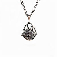 Hollow Silver Swan Pendant Locket Necklace Fragrance Oil Aromatherapy Necklace Beautiful Bright Cute Cheap Elegant Aesthetic Fashionable Comfortable Accessory