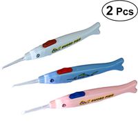 Healifty LED Ear Pick with Light Kids Baby Safe Ear Wax Cleaner Cartoon Wax Curette 2pcs