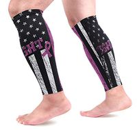 Fight Breast Cancer Pink Sports Calf Compression Sleeves Leg Compression Calf Sleeve for Runners Men Women (1 Pair)