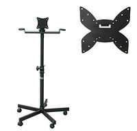 Audio2000'S AST421X Portable Flat Screen Panel LCD/LED TV Monitor Stand with Wheels, Including a 200 X 200 mm Standard VESA Mounting Plate