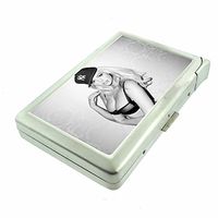 New York City Pin Up Girls NYC USA D10 Cigarette Case Lighter Smoking King Size Cigarettes Silver Metal Wallet 4" X 2.75" RFID Protection