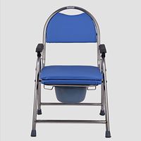 SunHai Chair Bath Chair Toilet seat Collapsible Pregnant Women Old Man Potty Chair Sturdy Waterproof Stainless Steel (Color : Blue)