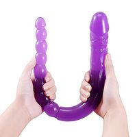 ZZXY Women Underwear 14.6inch Silicone Double Ended Soft- Ðîl`dɔ Perfect Body Safety Massage Tool for Female Pleasure #SZCFSEXXY008 (Color : Purple)