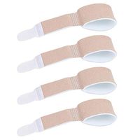 Toe Straightener Fabrics Strip Thumb Toe Bandages Anti-Slip Brace Cushioned Corrector Strap (Khaki) 4pcs