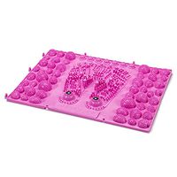 Reflexology Foot Massage Mat - Shiatsu Stimulates Blood Circulation Acupressure Double Feet Shape Mat with Magnet for Relieve Plantar Fasciitis, Heel, Foot Arch Pain & Stress Pink