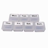 7 pcs Week Labeled Travel Portable Transparent Plastic Storage Box Small Kit Medicine Drug Pill Case 222208