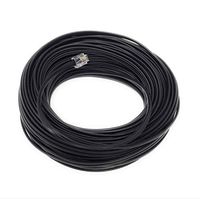 RJ11 6P4C Modular Telephone Extension Cable Phone Cord Line Wire (100 Feet, Black)