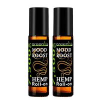 7,500mg Hemp Infused Mood Boost Roll-On Therapeutic Essential Oil Blend of 7,500mg C02 Extracted Hemp, Grapefruit Pink, Geranium, Bourbon, and Tangerine. (2 Pack)