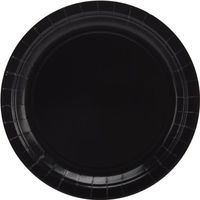 Big Party Pack Jet Black Paper Plates | 9" | Pack of 50 | Party Supply