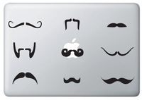 Yadda-Yadda Design Co. The Ultimate Mustache Pack for MacBook Laptop Indoor Use - Vinyl Transfer Decal (Black)