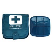 Renashed Pill Bag Organizer 7 Compartments Weekly Portable Fabric Travel Carrying Case (Blue)