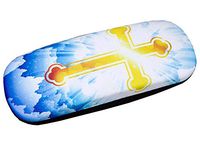 PU Leather Hard Shell Eyeglass Case Glasses Storage Case Protective Case for Glasses Cross Pattern - 01