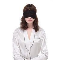 LILYSILK 100 Silk Filled Eye Mask for Sleeping Lace Covered with Adjustable Strap Black