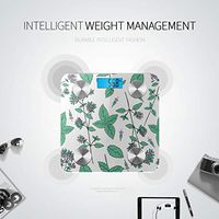 LYAOE Bluetooth Body Fat Scale Floral Pattern Mint Branch Peppermint Smart Wireless Scale with LCD Display Measuring Body Weight Bmi and Health Digital Scale