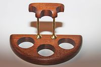 Tobacco pipe Wooden Display Stand Rack Hold "Arch III" For 3 Smoking Pipes