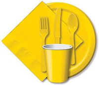 Creative Expressions Paper 9" Dinner Plate 24-Pack: School Bus Yellow