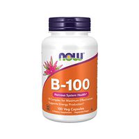 NOW Supplements, Vitamin B-100, Energy Production*, Nervous System Health*, 100 Veg Capsules