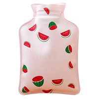 Kanngest Mini Hot Water Bottle PVC Container Watermelon Printed Built-in Warm Sponge for Comfortable Touch Therapy Heating Pad Warming Pain Relief