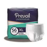 Units Per Case 56 Prevail Protective Underwear - Regular and Super Absorbency Waist 58" -68" X-Large Black Absorbency Regular First Quality PV514 by First Quality Products Inc.