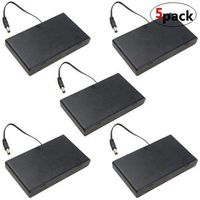 WMYCONGCONG 5 Pcs 2.1x5.5mm DC Male Connector 8x1.5V 12V AA Battery Holder Case Box with On/Off Switch