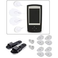 TENS Unit 16 Modes Portable Electro Massage Therapy Device Pulse Impulse Massager Black + Extra Pads + Massage Shoes