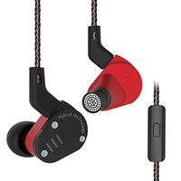 Fibest Newest KZ ZSA Metal Earphone Armature and Dynamic Hybrid in Ear Monitors Sport Headset Earbuds HiFi Bass Noise Cancelling Headphones (with Mic, Black)