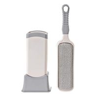 Saim Pet Hair Remover Brush with Self-Cleaning Base Double Side Lint Remover Brush Kit for Dog Cat Hair Clothing Sofa Bed Furniture Couch Carpet Lint Dust Removal Tool Grey