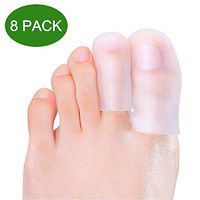 Povihome 8 Pack Clear Toe Caps Protectors, Big and Middle Toe Protectors, Toe Cover to Protect Hammer Toes, Blisters, Corns, Injured and Ingrown Toenails