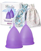 Menstrual Cups Set 2 Pack (Large and Small) | Premium Reusable Period Cup Set for Regular and Heavy Flow | Insert Easier with The Athena Form Fit Rim | Transparent Purple Size 1 and 2 | by Athena Cup