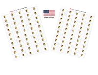 Made in USA! 100 Illinois 1.5" x 1" Self Adhesive State Flag Stickers, Two Sheets of 50, 100 Illinois Sticker Flags Total