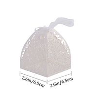 ROSENICE Wedding Favor Boxes Craft Paper for Gifts Candy Sweets with Ribbons 50Pcs White