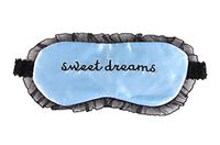 Drasawee Women Sweet Silk Satin Sleep Mask Soft Lace Eye Cover Blue