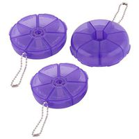 uxcell® Plastic Outdoor Round 7 Compartments Capsule Pills Storage Box Case 3pcs Purple