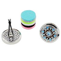Novelty Light Blue Crystal Aromatherapy Home Car Essential Oil Diffuser Locket Clip with 3PCS Free Washable Felt Pads (Light Blue Crystal)