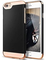 iPhone 6S Case, Caseology [Savoy Series] Chrome/Microfiber Slider Case [Black] [Premium Rose Gold] for Apple iPhone 6S (2015) & iPhone 6 (2014) - Black