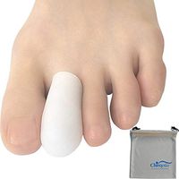 Chiroplax Gel Toe Cap (10 Caps+ Pouch) Toe Sleeve Protector Cushions Pads Guard Separator for Bunion Hammer Toe Callus Corn Blister Missing Ingrown Nails Ballet Pointe (Small - 10 Pack, White)